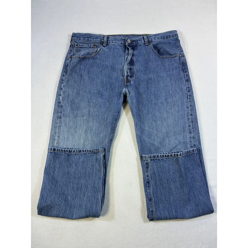 Vintage Levis‎ 501 Mens Straight Leg Blue Denim Button Fly Jeans 38x30